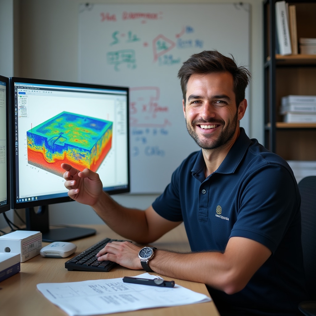 Ingeniero realizando análisis térmico